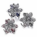 ISKYBOB Set of 3 Vintage Metal Jaw Clips Rhinestone Hair Claw Clip Hair Accessories for Women Beauty & Personal Care ISKYBOB
