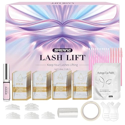 Lash Lift Kit, Eyelash Perm Kit, 5 Sets Lash Perm Kit Eyelash Lift Kit, Eyebrow Lamination Easy for Beginner, Professional Eyelash Curling Lash… Beauty & Personal Care Siripine