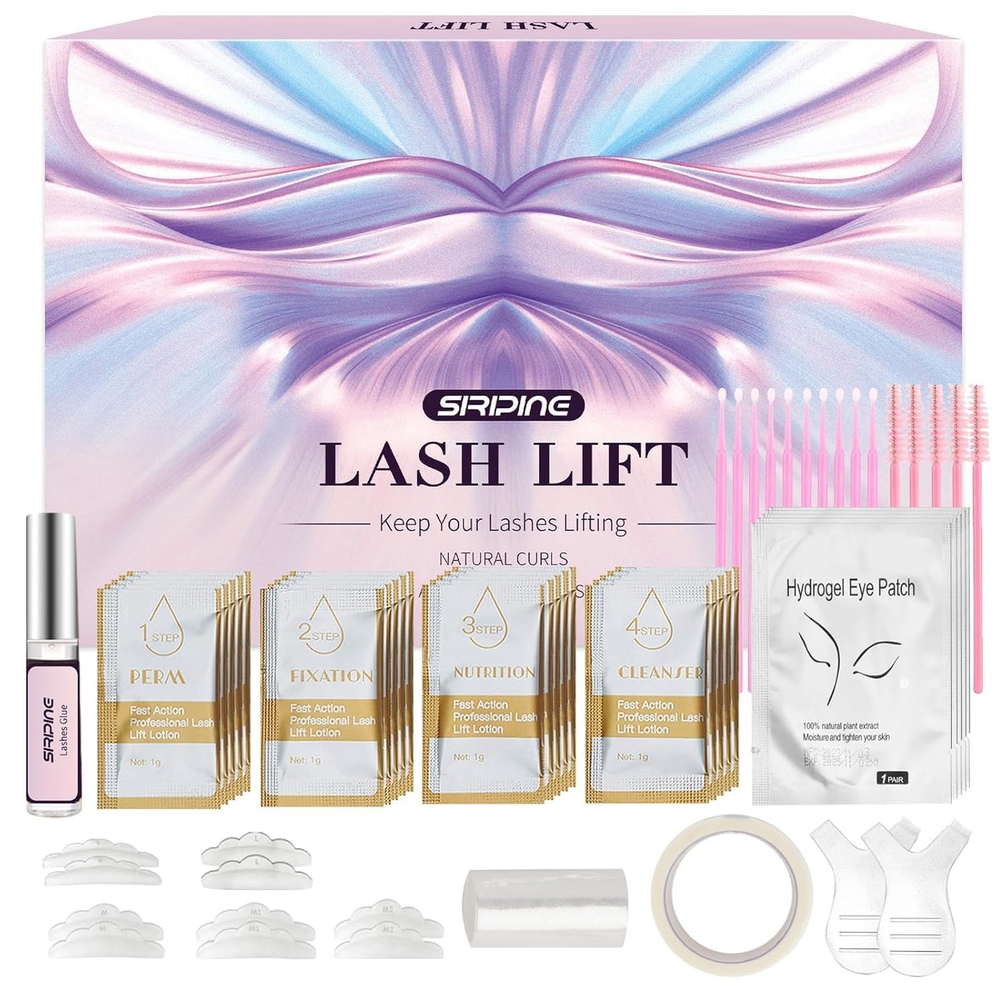 Lash Lift Kit, Eyelash Perm Kit, 5 Sets Lash Perm Kit Eyelash Lift Kit, Eyebrow Lamination Easy for Beginner, Professional Eyelash Curling Lash… Beauty & Personal Care Siripine