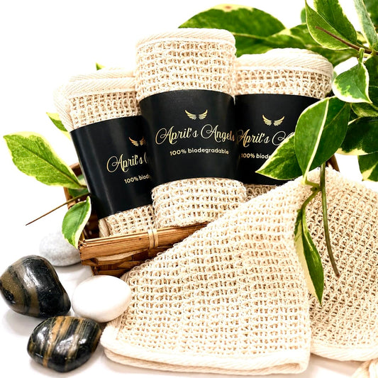 100% Natural Sisal Washcloth. Gentle Exfoliation for Smoother Skin. Durable & Reusable for Face & Body. 100% Biodegradable. Removes Dead Skin Cells Beauty and Personal Care April's Angels