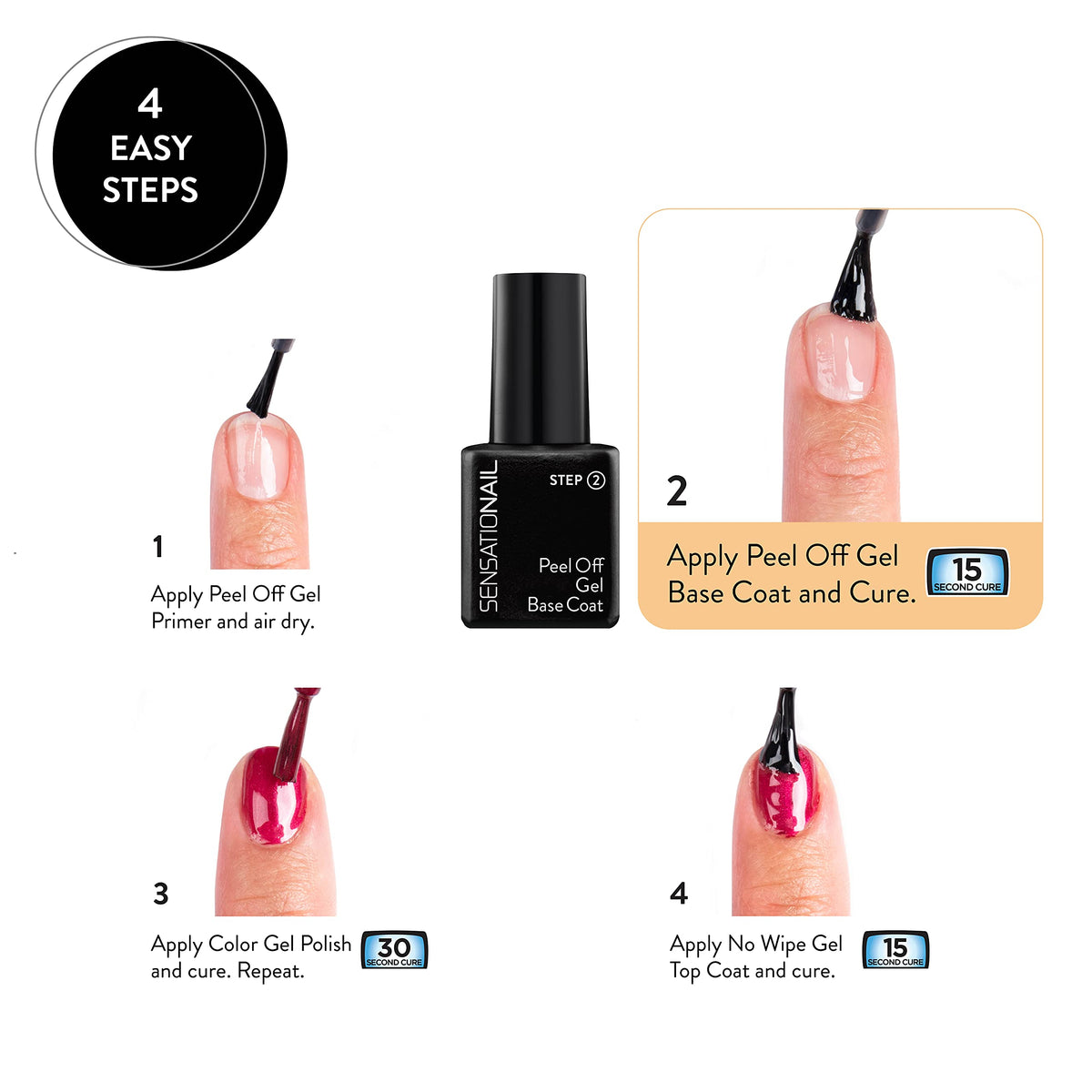 Sensationail Peel Off Formula Gel Nail Polish Base Coat Refill, Clear, 0.25 Fl Oz Beauty & Personal Care Sensationail