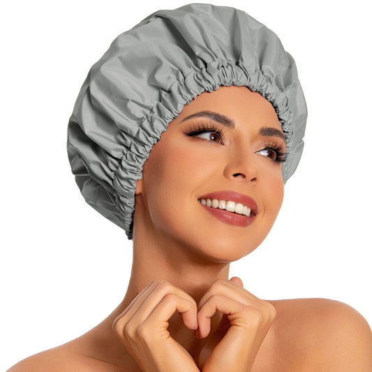 Edoneery Reusable Shower Caps for Women, Waterproof Long Hair Bonnet Beauty and Personal Care Edoneery Default Title