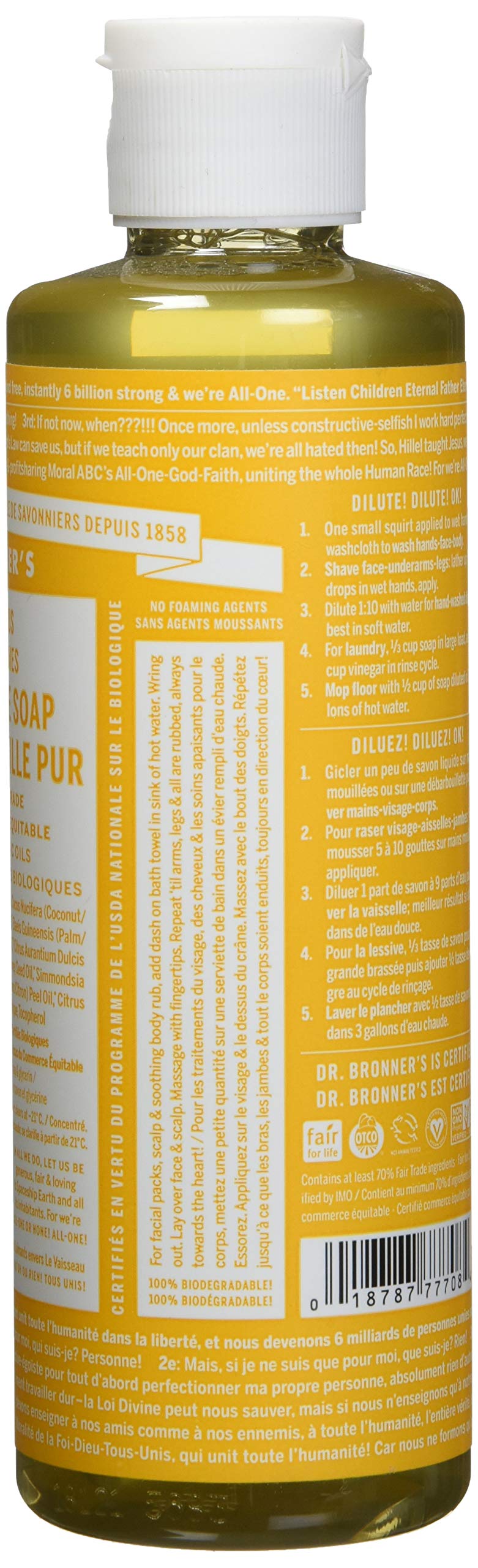 Dr. Bronner's Organic Pure Castile Liquid Soap Citrus Orange - 8 fl oz Beauty & Personal Care Dr. Bronner's