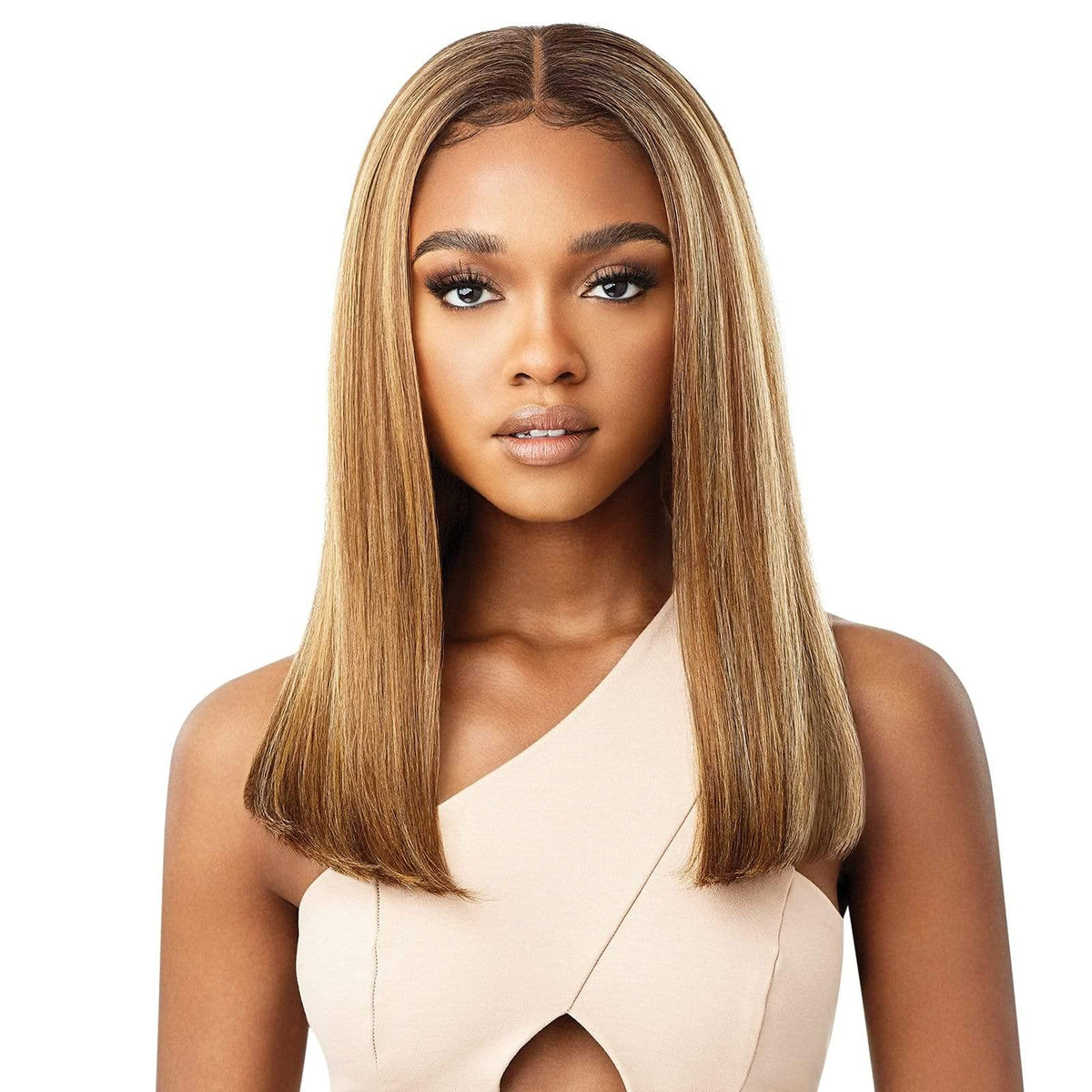 Outre Perfect Hair Line Synthetic 13x4 Faux Scalp Lace Front Wig - LINETTE (Chocolate Swirl)