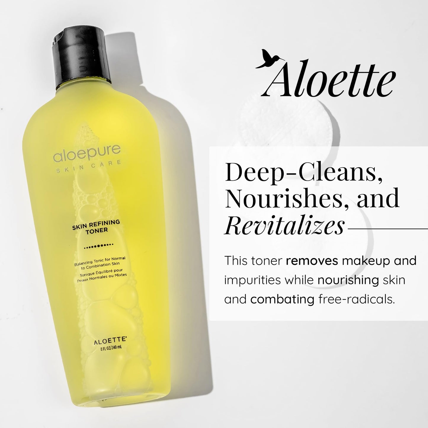 Aloette Skin Refining Toner for Face - Deep Cleansing Hydrating Facial Toner for Women & Men Rejuvenates, Nourishes & Revitalizes Skin - Gentle Beauty & Personal Care Aloette