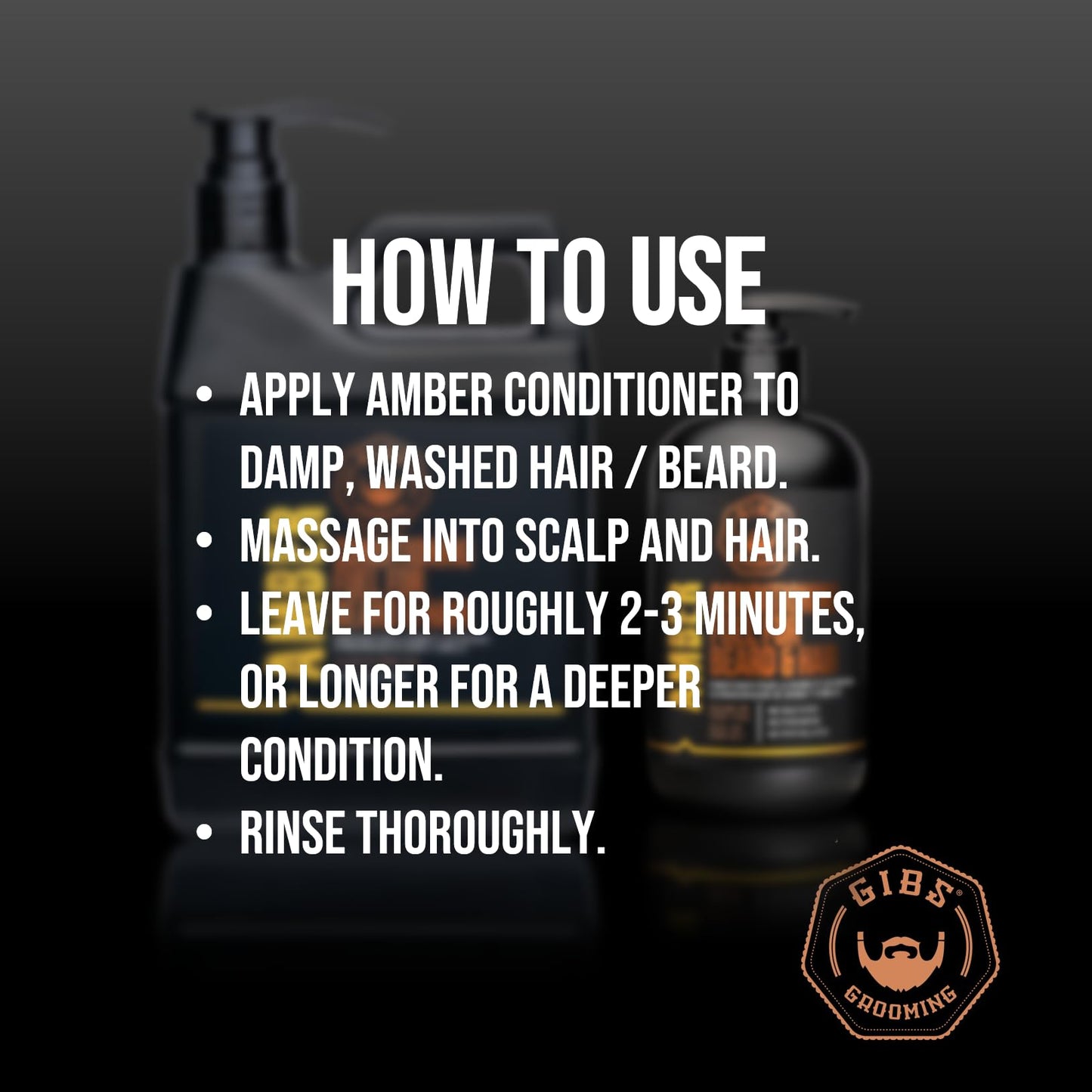 GIBS Amber Beard and Hair Conditioner - Detangle, Control Frizz, Revitalize Dry Hair & Skin, Antimicrobial & Antioxidant - Made in USA Beauty and Personal Care GIBS