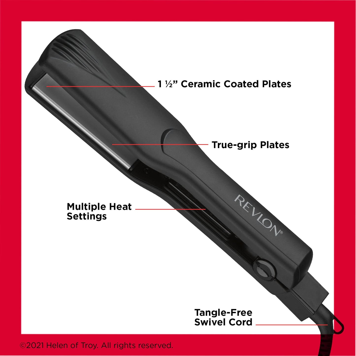 Revlon Smooth and Straight Ceramic Flat Iron | Fast Results, Smooth Styles,1.5 Inch (Pack of 1) Beauty & Personal Care REVLON