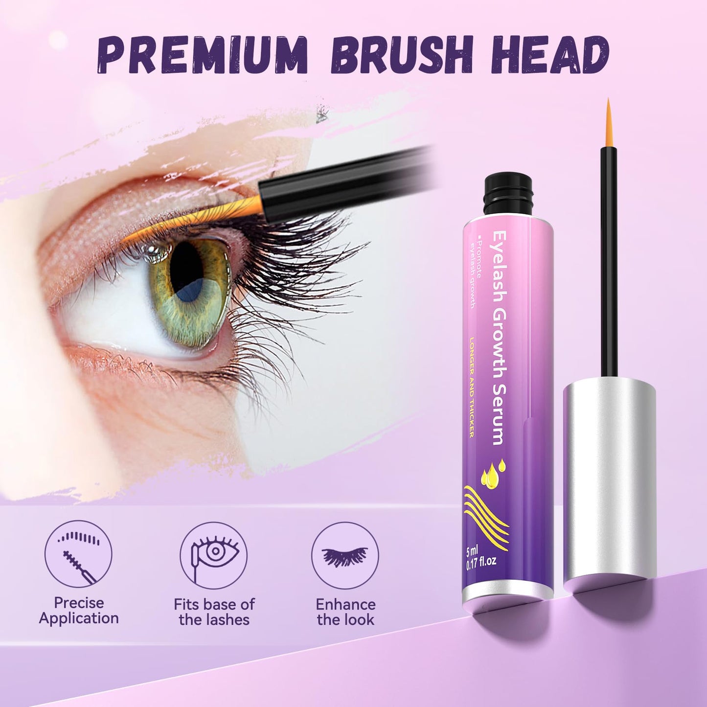 Lash Serum Natural & Vegan Eyelash Growth Serum for Longer, Thicker, Fuller Lashes Nourishing & Conditioning Formula Safe for Sensitive Eyes - 5ml Beauty & Personal Care Vxzit