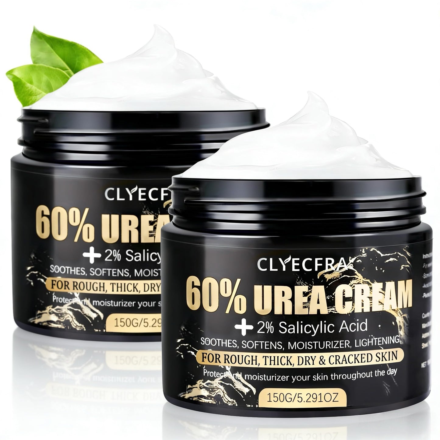 Clyecfra 2Pack 60% Urea Cream with 2% Salicylic Acid, Urea Cream 60 Percent for Feet & Hands- Maximum Strength Moisturizer for Rough, Dry, Thick Beauty and Personal Care Clyecfra Default Title