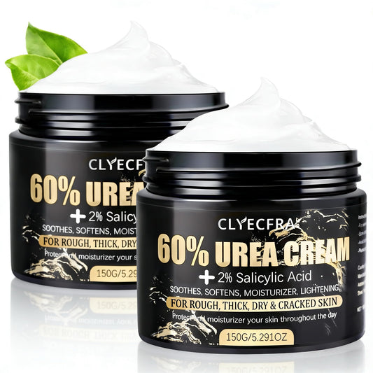 Clyecfra 2Pack 60% Urea Cream with 2% Salicylic Acid, Urea Cream 60 Percent for Feet & Hands- Maximum Strength Moisturizer for Rough, Dry, Thick Beauty and Personal Care Clyecfra Default Title