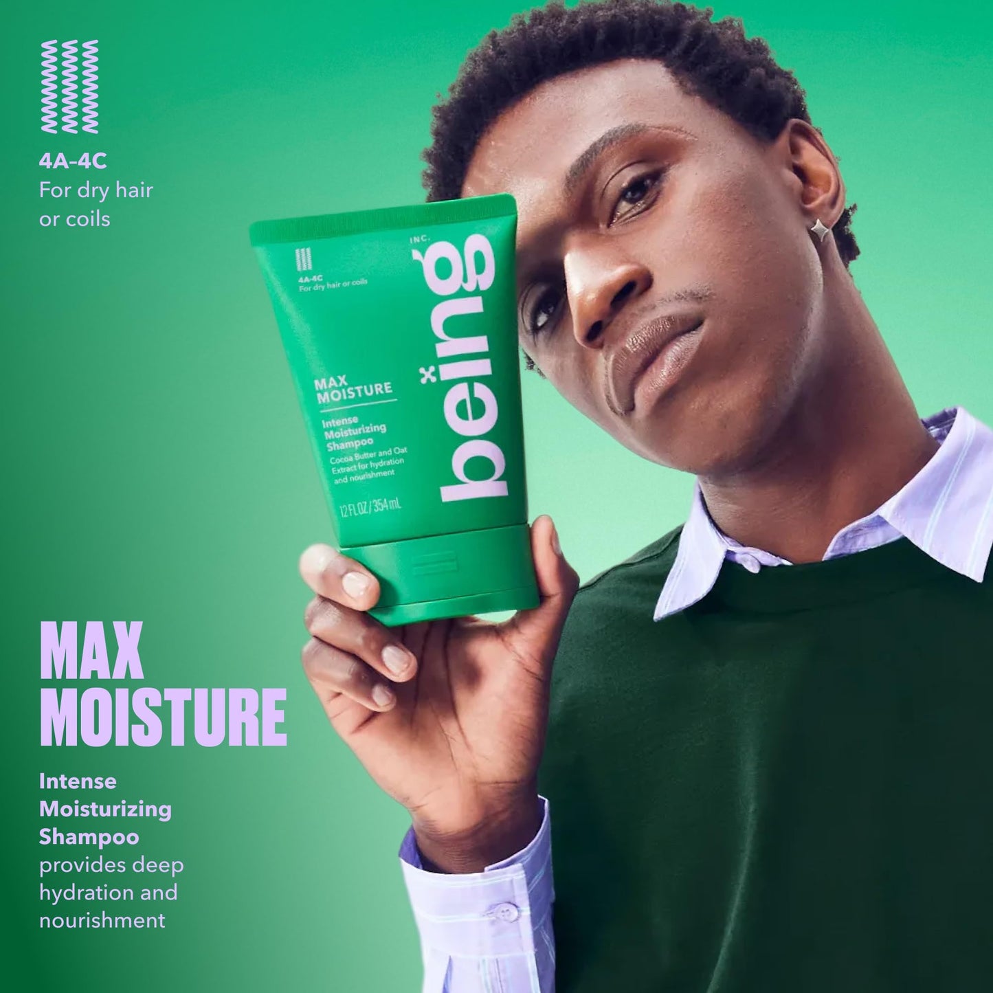 being MAX MOISTURE Intense Moisturizing Shampoo and Conditioner Set 354mL with Cocoa Butter and Oat Extract Beauty & Personal Care BEING INC