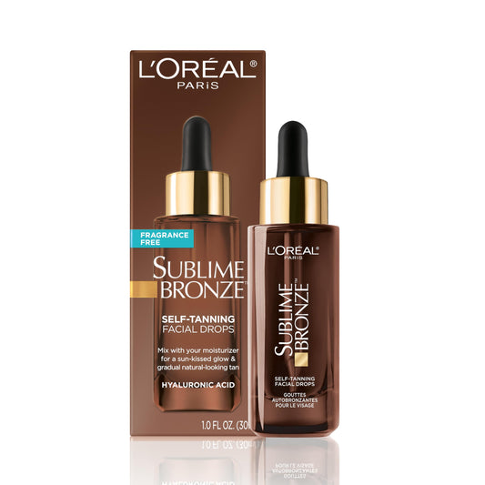 L'Oreal Paris Sublime Bronze Self Tanning Facial Drops with Hyaluronic Acid, Gradual Tan, Fragrance-Free, 1 fl. Oz Beauty & Personal Care L'Oreal Paris