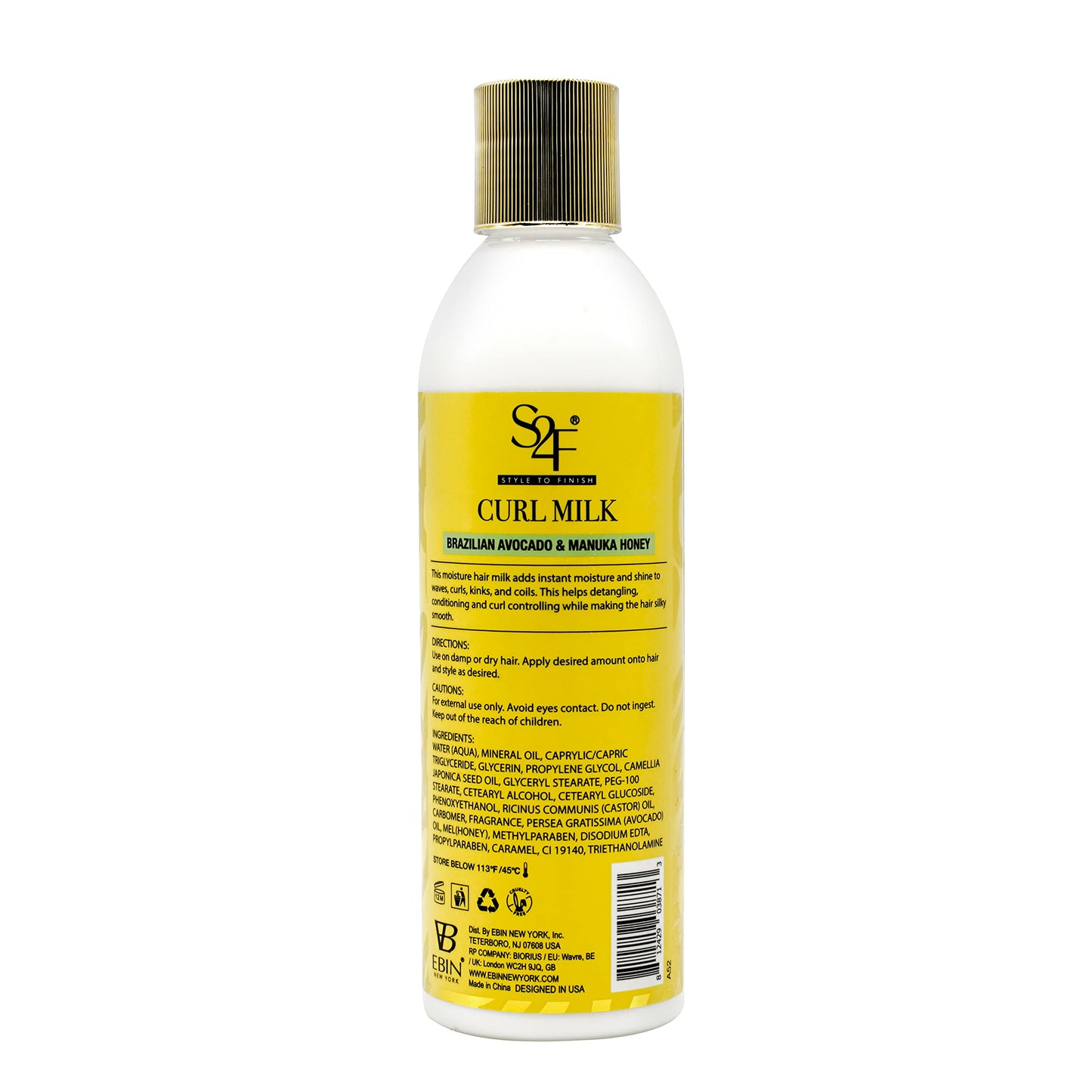 Manuka Honey & Brazilian Avocado Curl Milk - 8oz/ 236ml | Hydration with Light-weight, Strengthens and Enhances Hair | For all curls 2A - 4C Beauty & Personal Care EBIN NEW YORK
