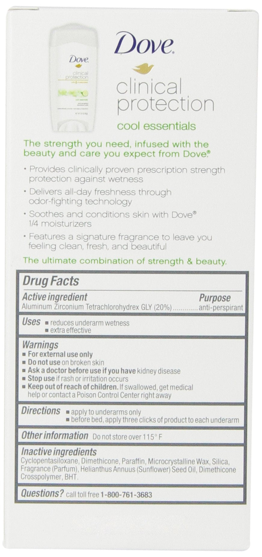 Dove Clinical Protection Antiperspirant Deodorant, Cool Essentials 1.7 Ounce Beauty and Personal Care Dove