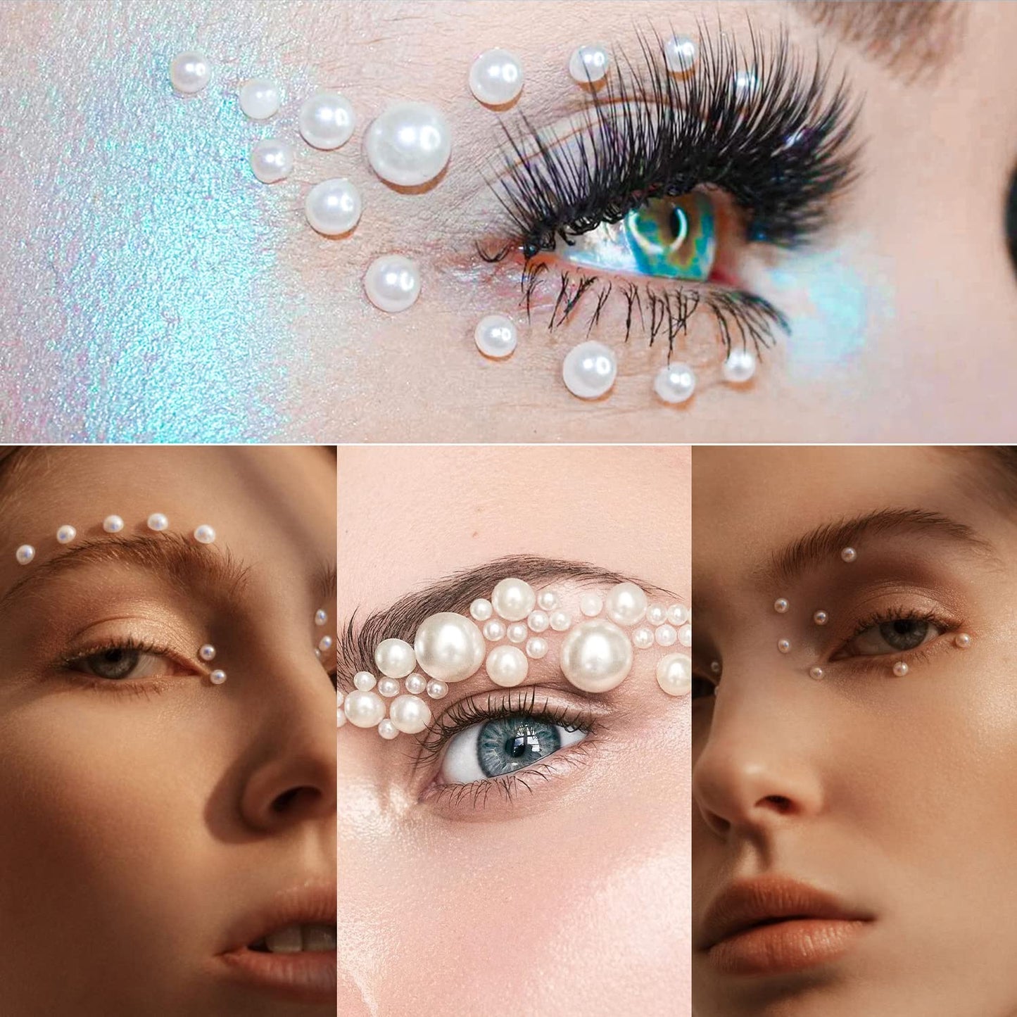 Nail Art Flat Back Half Round Pearl Kits 3, Mixed Sizes 6000 Pcs White Small Pearls for Nails with Picking Tools for Graduation Cap Decorations Home Beauty & Personal Care BELLEBOOST