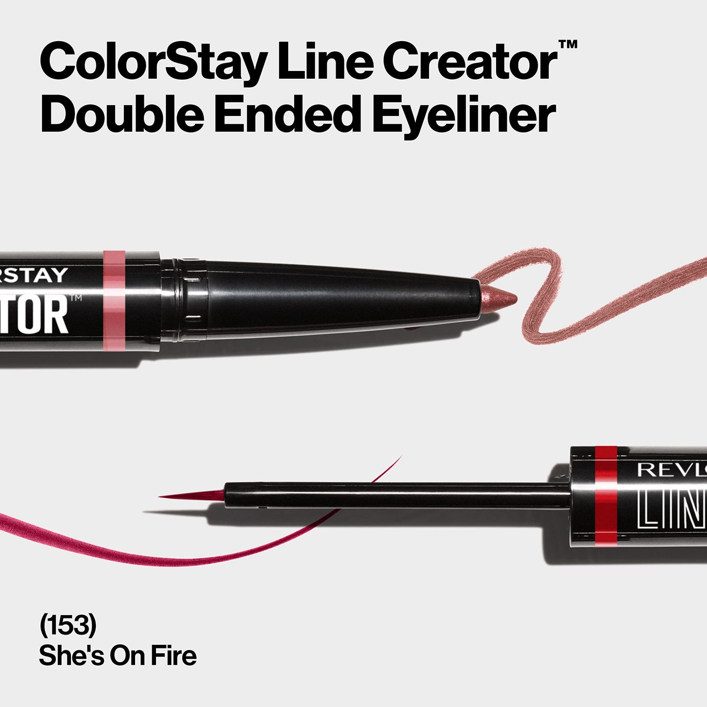 REVLON Liquid Eyeliner & Smoky Kohl Pencil, ColorStay Line Creator Eye Makeup, Waterproof & Transferproof, 153 She's On Fire, 0.004 oz Beauty & Personal Care REVLON