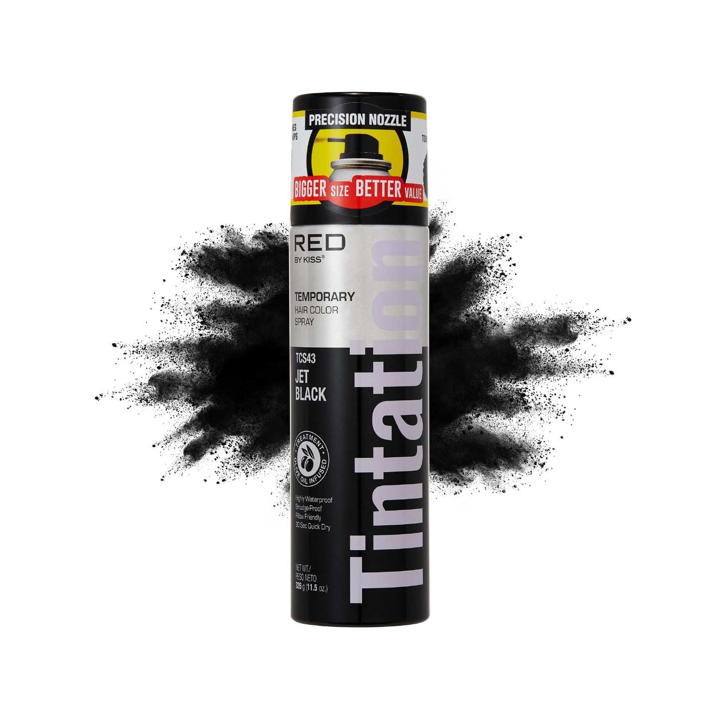 RED by Kiss Tintation Temporary Hair Color Spray, Extra Large Size, Instant Gray Root Cover Up, Water-Resistant, Smudge-Proof, Hairline & Barber Beauty & Personal Care Red by Kiss