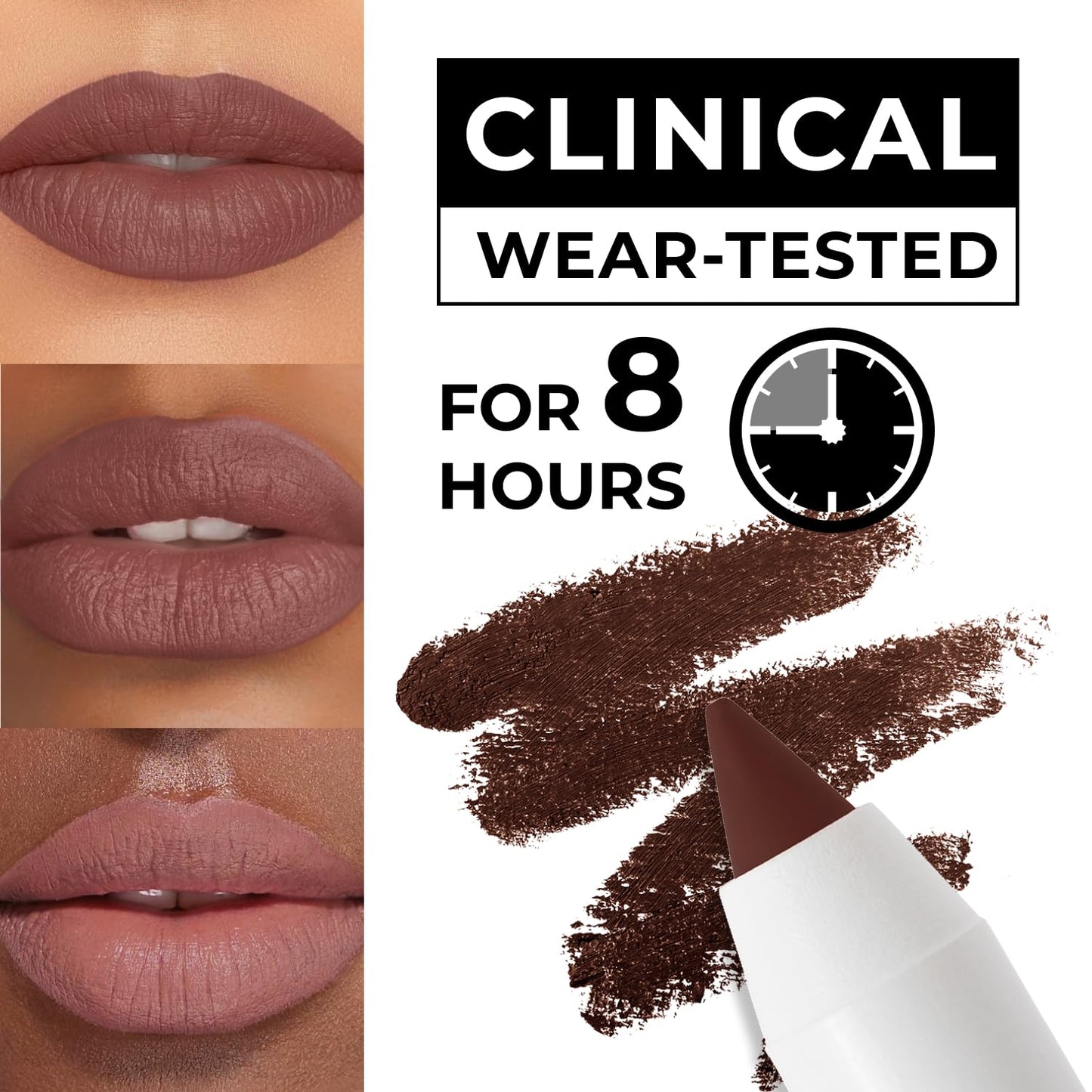 Lamel Gel Lip Liner Pencil - Intense Brown - 2-in-1 Waterproof Lip Liner - 8-Hour Wear, Creamy Texture, Sharpenable, High Pigment - Provides Smooth Beauty & Personal Care Lamel