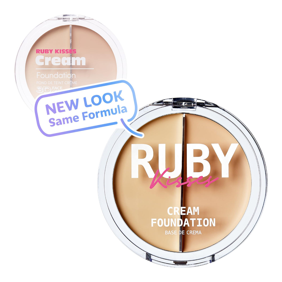 Ruby Kisses Cream Foundation 3D Face Creator 2-Color Foundation and Concealer, 12 Hour Wear Long Lasting, Medium to Full Coverage (Level 1) Beauty & Personal Care Ruby Kisses