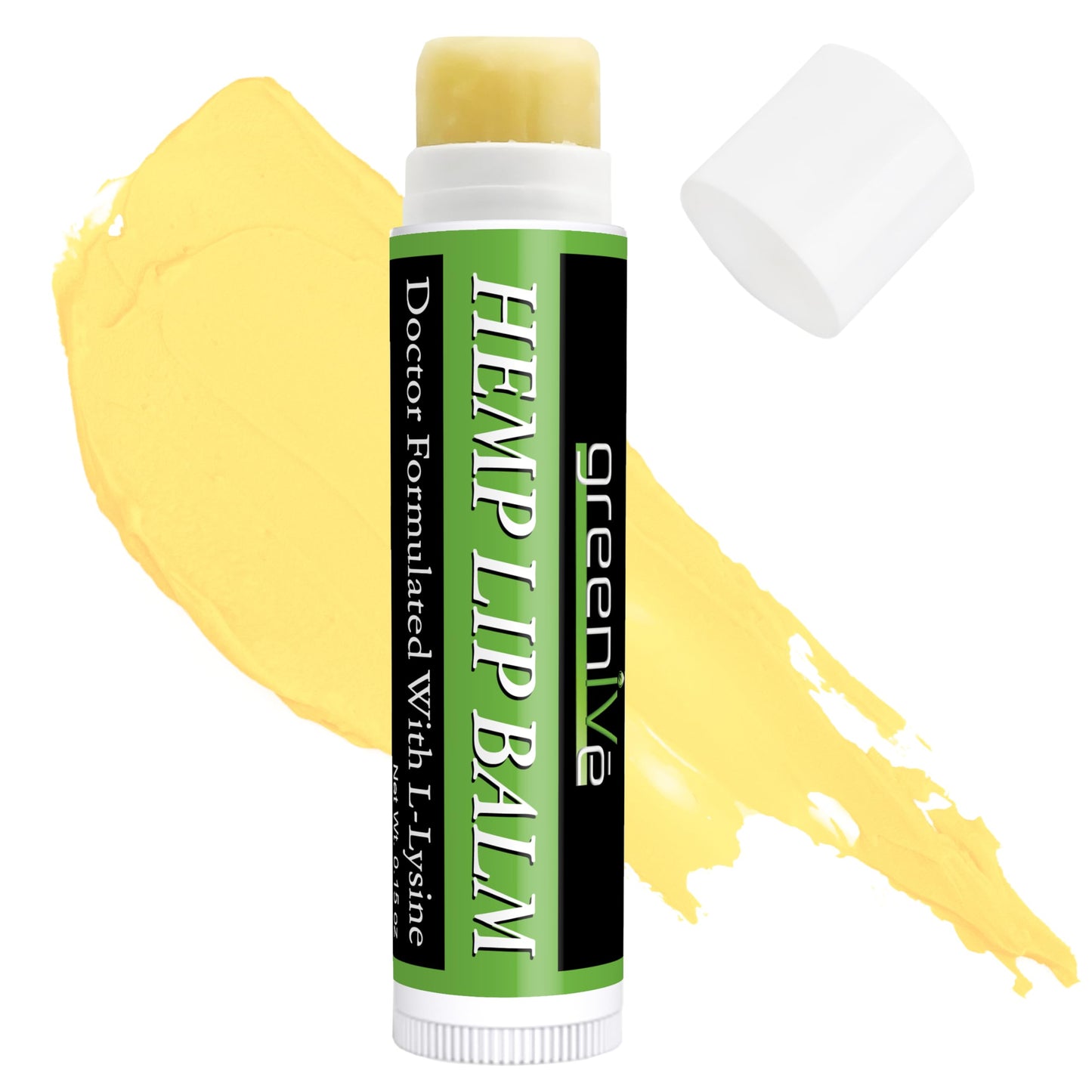 GreenIVe Hemp Lip Balm Vegan Hemp Seed Oil Omegas 3 6 Vitamin E L-Lysine Hydrating Handcrafted Natural Lip Care Chap Stick Moisturizing Balm for Dry Beauty and Personal Care GreenIVe