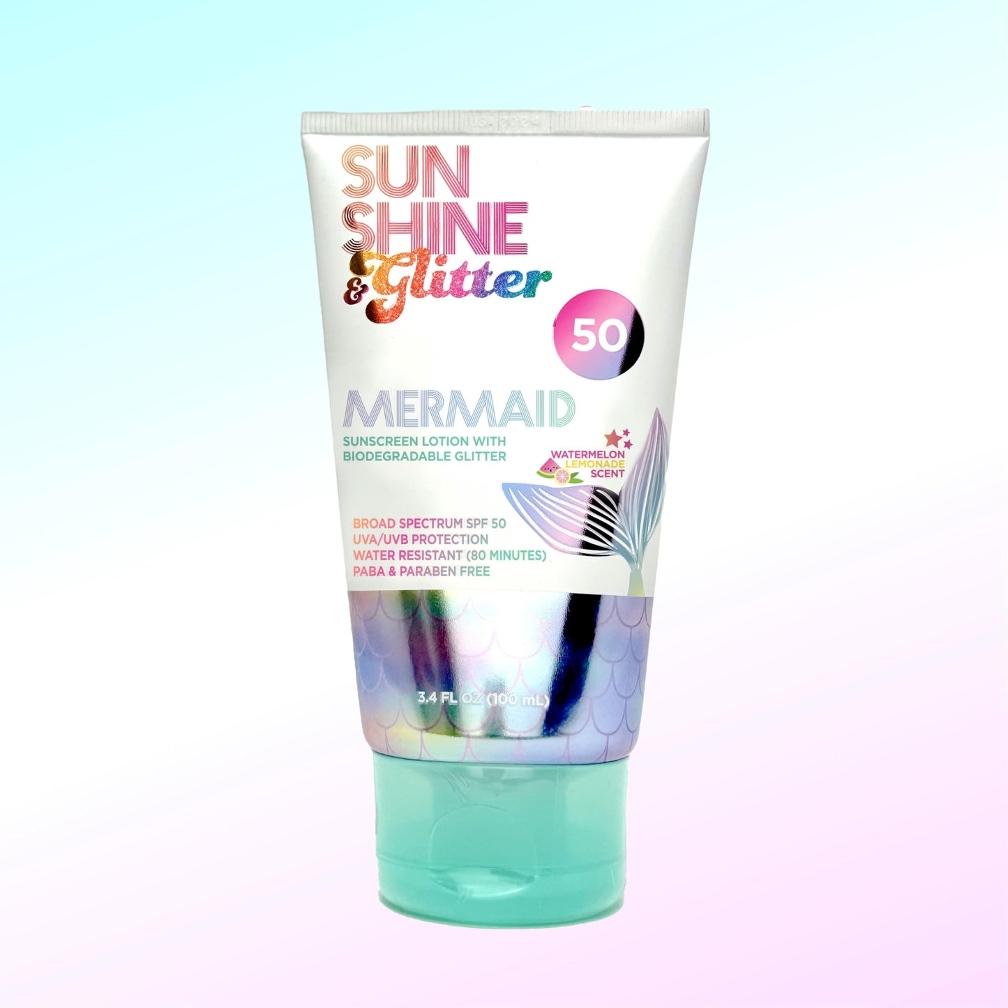 NEW! SUNSHINE & Glitter- Seastar Sparkle - Mermaid Watermelon Lemonade Scented Sunscreen lotion - SPF 50 - Biodegradable Glitter Sunscreen, Water Beauty & Personal Care Sunshine & Glitter