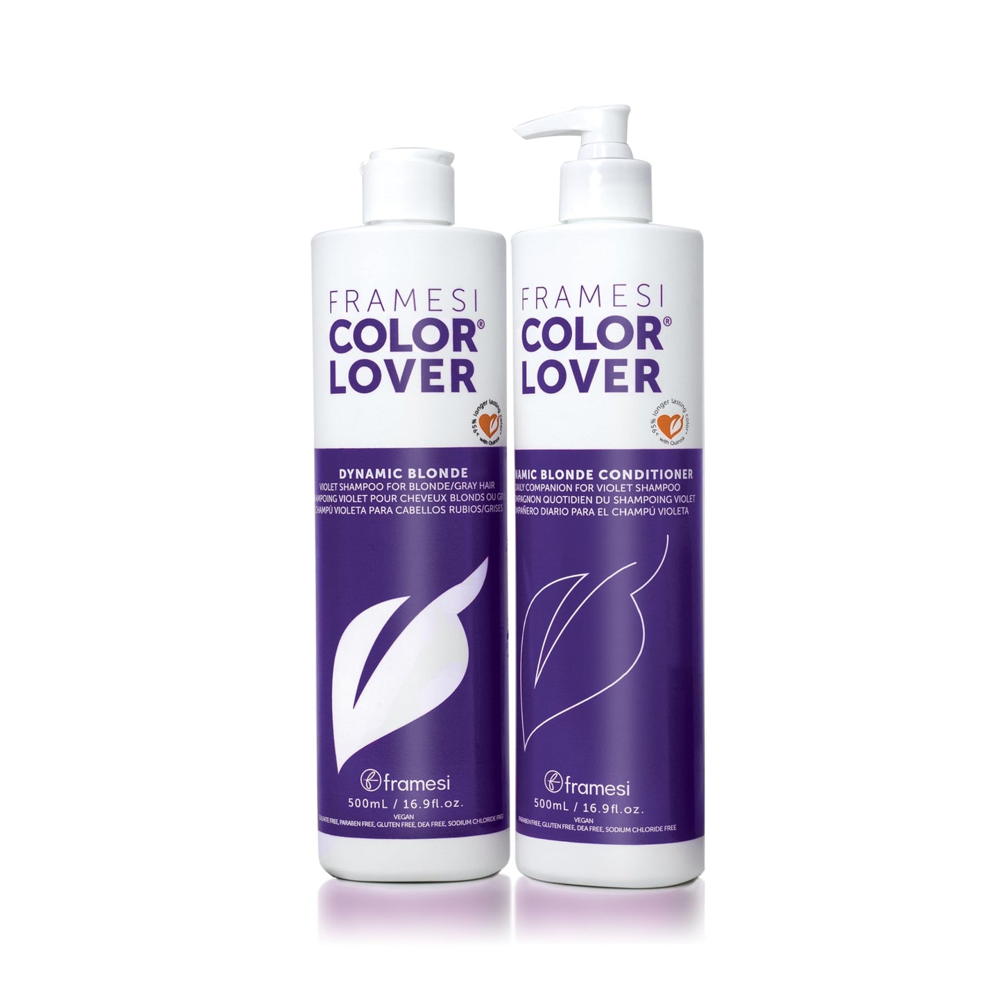 Framesi Color Lover Dynamic Blonde Purple Shampoo and Conditioner Set, 16.9 fl oz Beauty & Personal Care FRAMESI