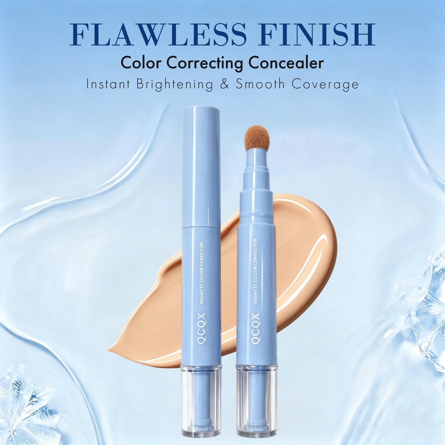 QCQX Dual-effect Concealer Pen & Foundation Eye Concealer - 24-Hour Long-LastingFull Coverage Matte Finish.Healthy Skin Glow Perfector Concealer Pen Beauty & Personal Care QCQX