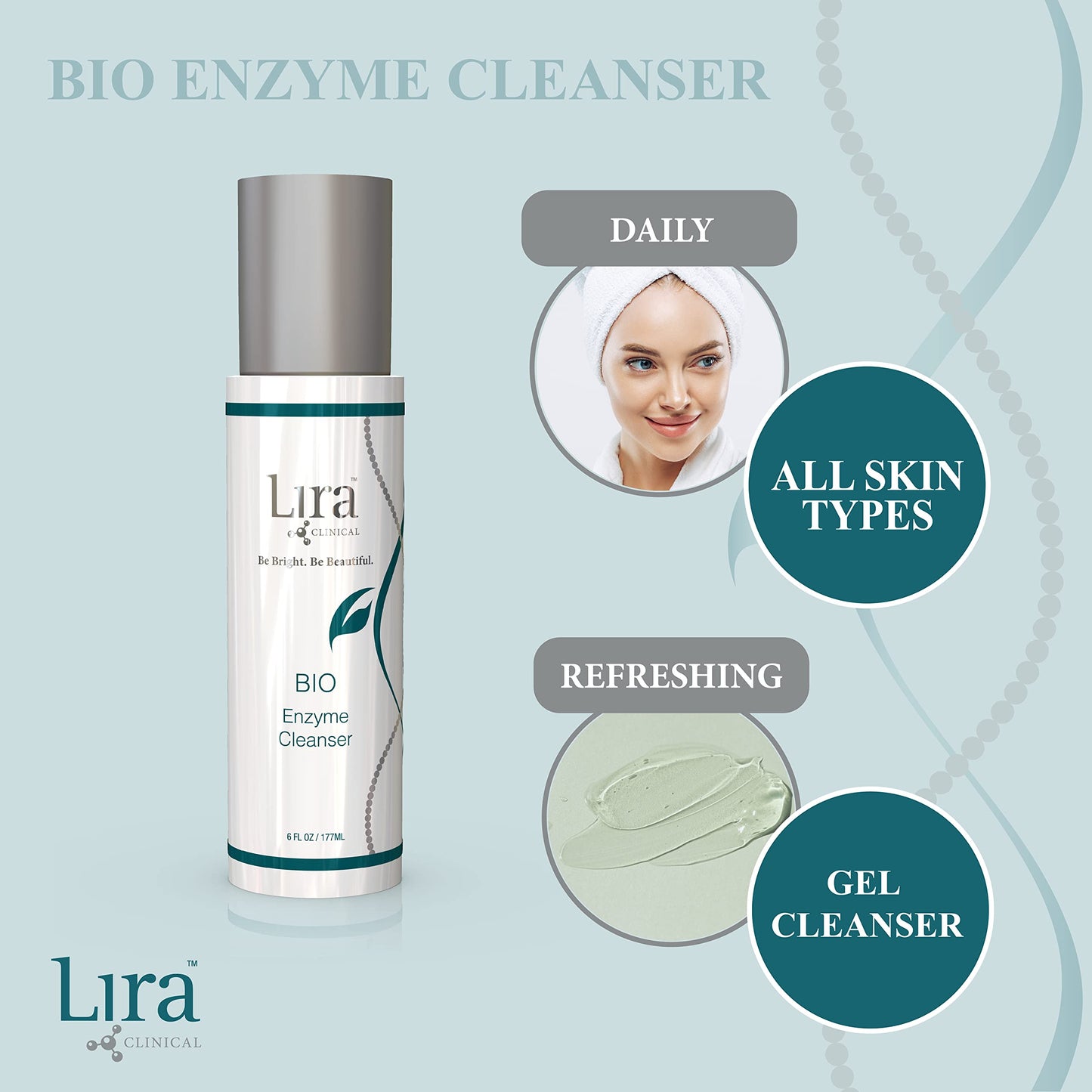 Lira Clinical BIO Enzyme Cleanser for Oily Skin Control - Hydrophilic Exfoliating Facial Cleanser - Deep Cleansing Skincare and Hydrating Care - 6 Oz Beauty & Personal Care Lira Clinical