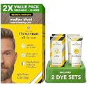 2X Reusable Hair & Beard Dye for Men - Medium Blond 8.01 | Up to 10 Uses, 7 Minutes | Natural Gray Coverage, No-Drip Cream with SkinArmour® Beauty & Personal Care CLEVERMAN