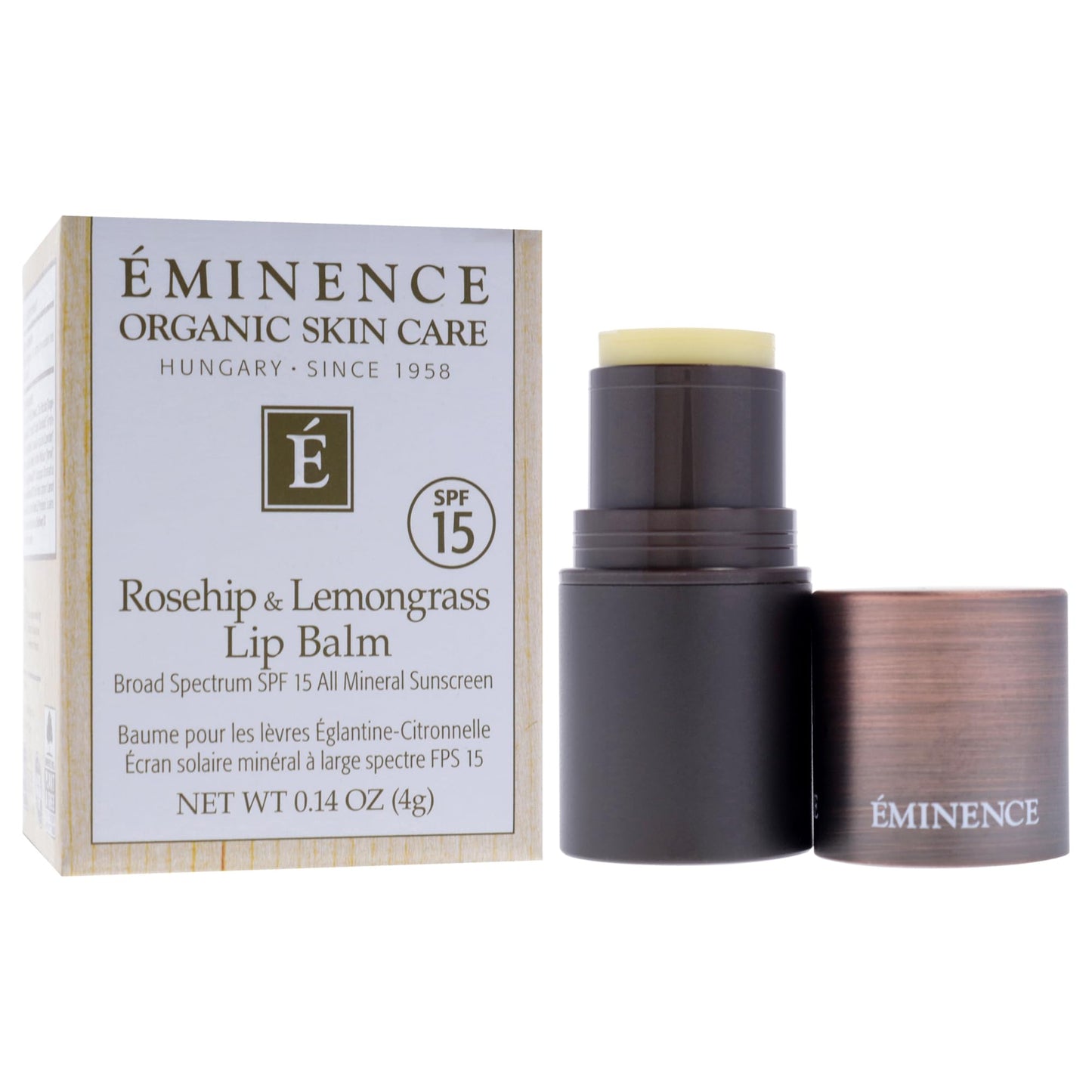 Rosehip and Lemongrass Lip Balm SPF 15 by Eminence for Unisex - 0.14 oz Lip Balm Beauty and Personal Care Eminence