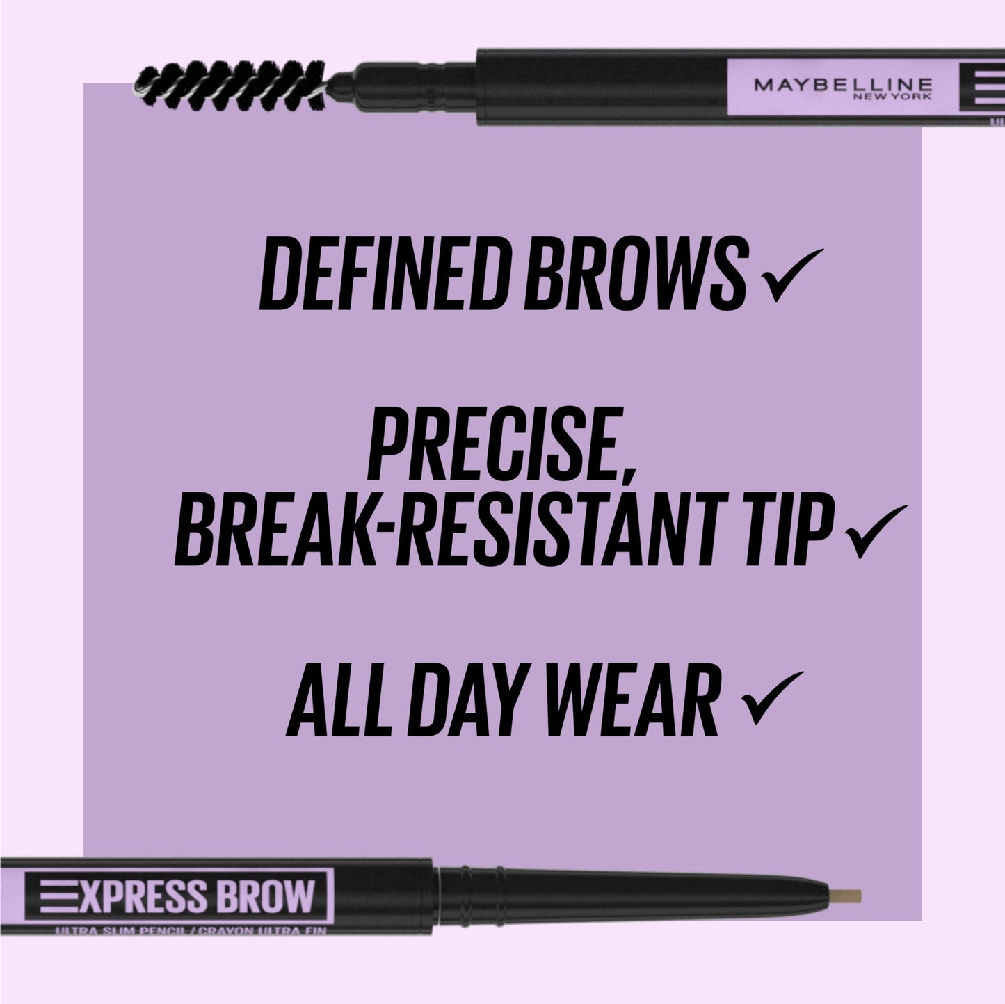 Maybelline Express Brow Ultra Slim Eyebrow Makeup, Brow Pencil with Precision Tip and Spoolie for Defined Eyebrows, Blonde, 1 Count Beauty & Personal Care MAYBELLINE