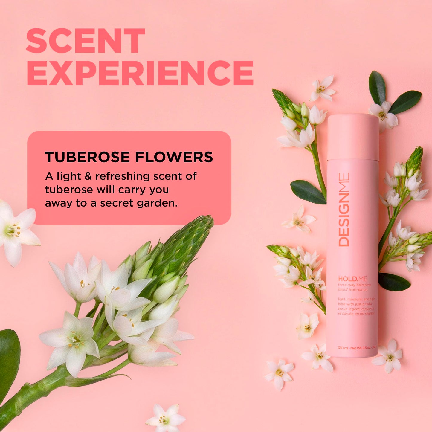 HOLD.ME Three-Way Hairspray by DESIGNME | Hairspray with Light, Medium, & High Hold Options | Extra Hold Hair Spray with Thermal Protectors & Vitamin Beauty & Personal Care Design.Me