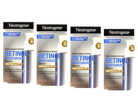 Neutrogena Rapid Wrinkle Repair Daily Face Moisturizer with SPF 30 & Hyaluronic Acid, 1 Fl. Oz. 4 Pack Beauty & Personal Care Neutrogena