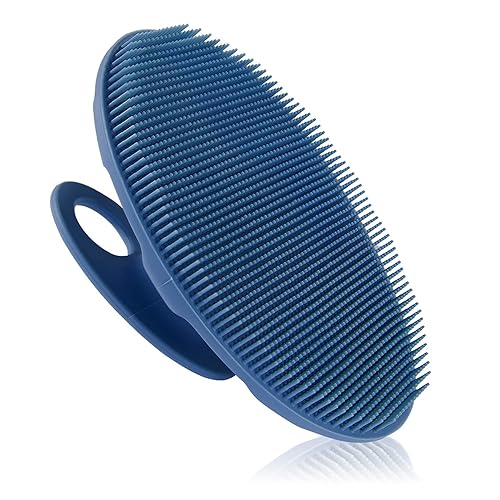 Food-Grade Soft Silicone Body Cleansing Brush Shower Scrubber, Gentle Exfoliating and Massage for All Kinds of Skin (Dark Blue) Beauty & Personal Care INNERNEED