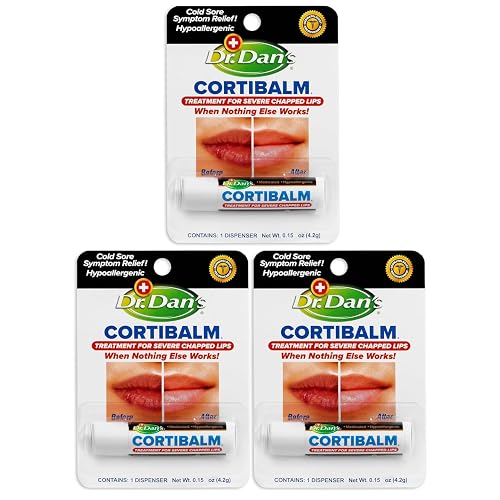 Dr. Dan's Cortibalm-3 Pack- for Dry Cracked Lips. Healing Lip Balm for Severely Chapped Lips - Designed for Men, Women and Children Beauty & Personal Care Dr. Dan's