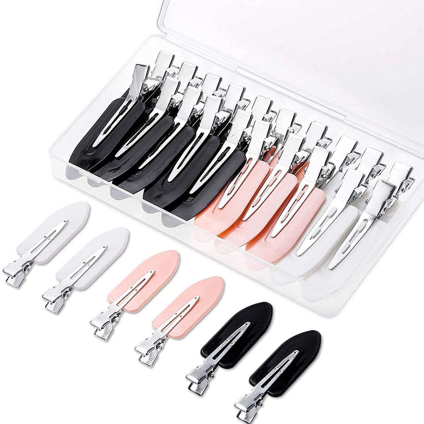 Gingbiss 20 Pcs No Bend Hair Clips, No Crease Hair Clips Curl Pin Clips with Storage Box for Hairstyle Bangs Waves Makeup Application Beauty & Personal Care Gingbiss