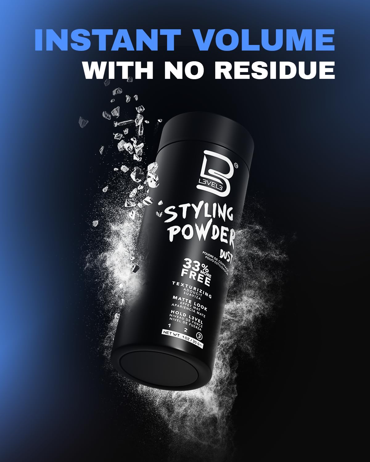 L3 Level 3 Styling Powder - Natural Look Mens Powder - Easy to Apply with No Oil or Greasy Residue (Small - 30 Grams) Beauty & Personal Care L3