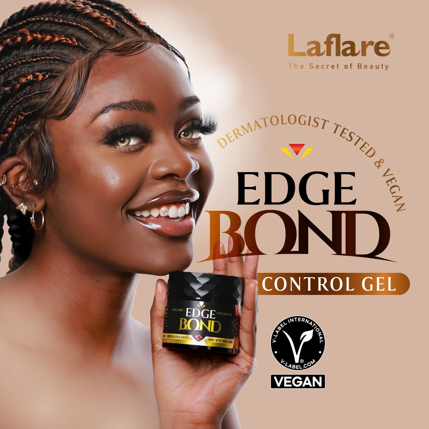 Laflare Edge control Extreme Hold Gel for Nature & kids Hair w Biotin & Coconut Oil Non-Greasy for All Hair type 100ml (Musk) Beauty & Personal Care Laflare