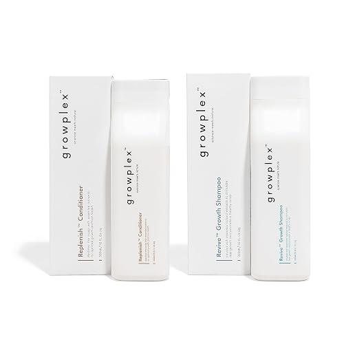 Growplex Revive Shampoo & Replenish Conditioner Bundle, Biotin Scalp Care System for Men & Women, Supports Fuller Thicker-Looking Hair Daily Beauty & Personal Care GROWPLEX
