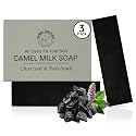 CAMEL CULTURE Charcoal and Patchouli Bar Soap (3 Pack) - Handcrafted, Exfoliating Camel Milk Soap - Nourishing, Nutrient and Vitamin Rich Men's Body Beauty & Personal Care CAMEL CULTURE