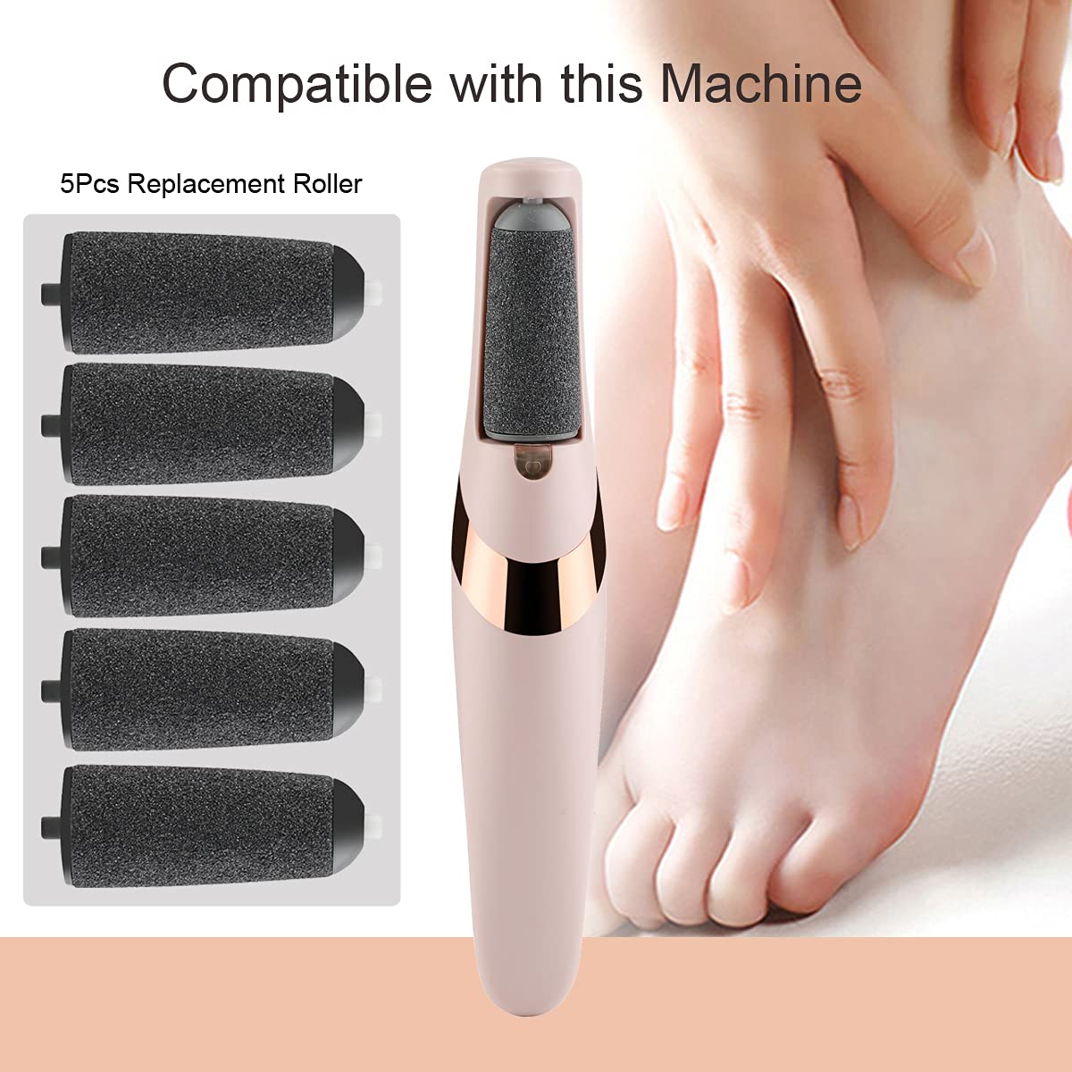 5 Pack Black Coarse Replacement Roller Refills Compatible with Finishing Touch Flawless Pedi Electric Tool File Include a Cleaning Brush Beauty & Personal Care GOMINYUF