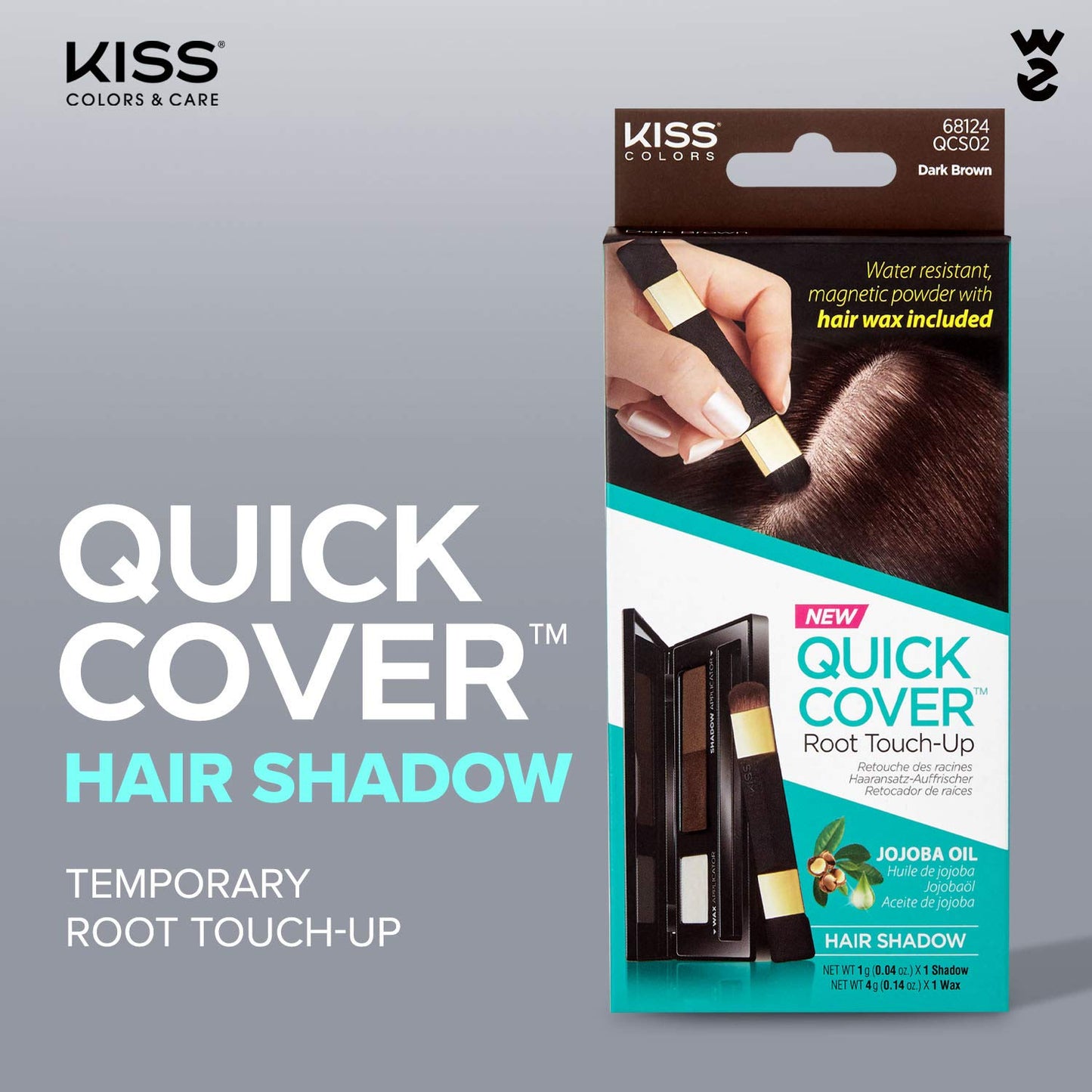 KISS Quick Cover Root Touch-Up Hair Shadow Dark Brown QCS02 Beauty & Personal Care KISS
