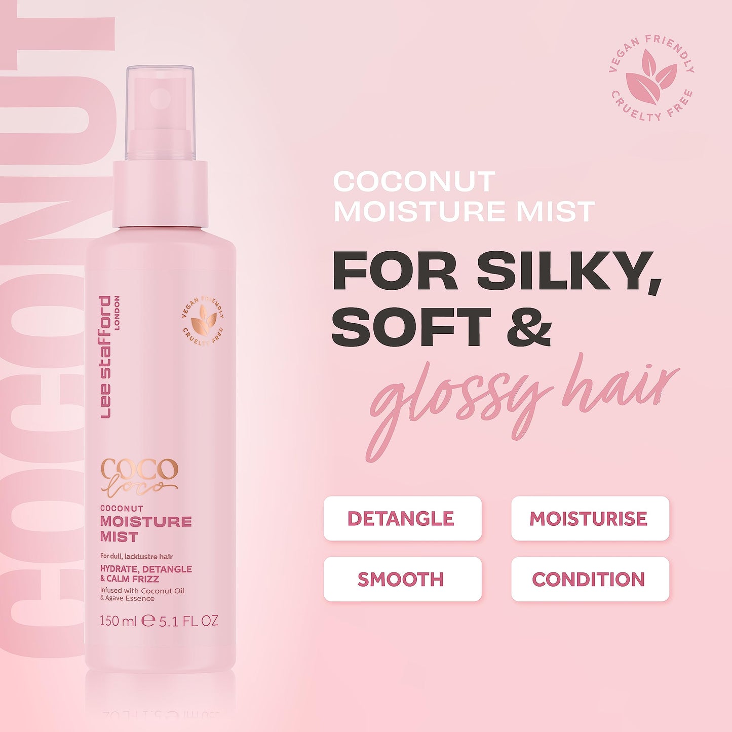 Lee Stafford Leave In Detangler Spray | Coco Loco Collection - Leave-In Conditioning Treatment Mist for Maximum Moisture, Hydrated, Detangles Beauty & Personal Care Lee Stafford