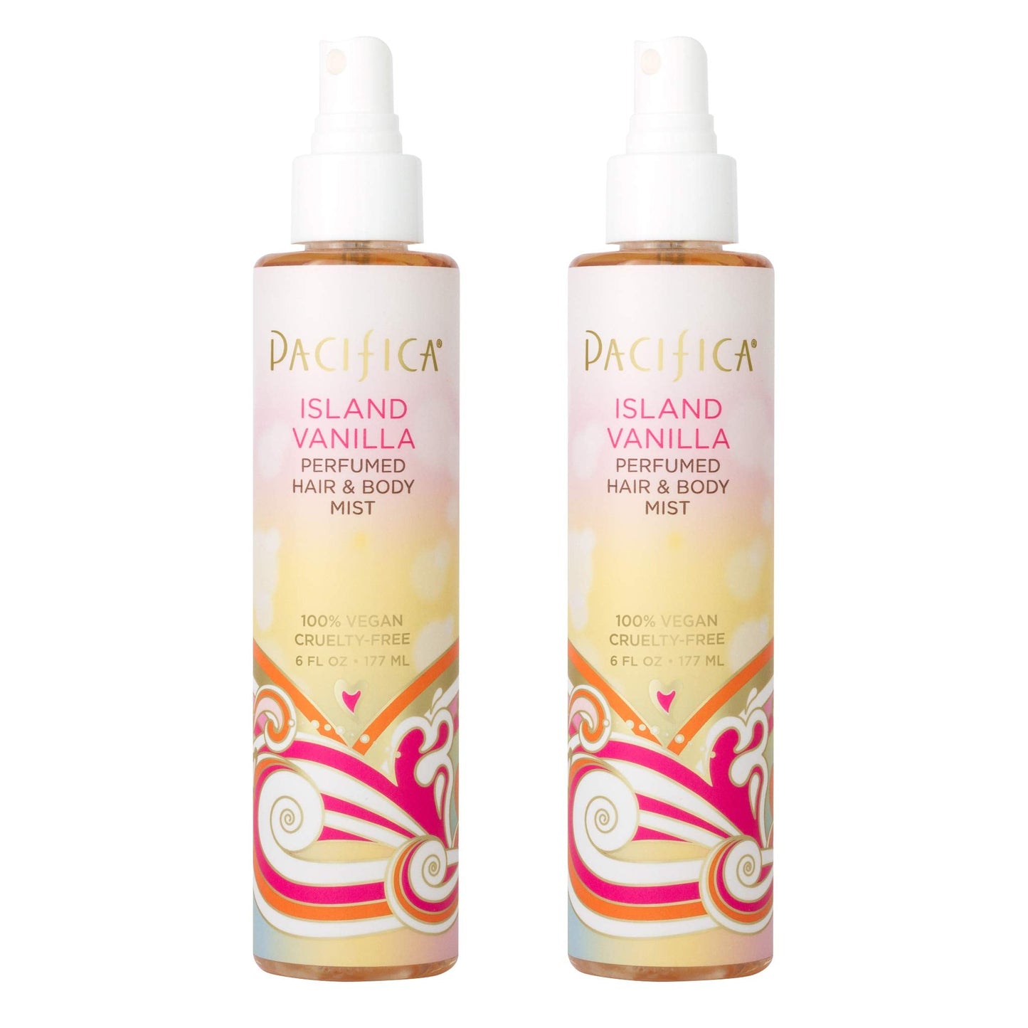 Pacifica Hair Perfume & Body Fragrance Spray Mist - Island Vanilla Pack with Sugar & Vanilla - Alcohol-Free, Vegan & Cruelty-Free, 6 oz each (Pack Beauty & Personal Care Pacifica