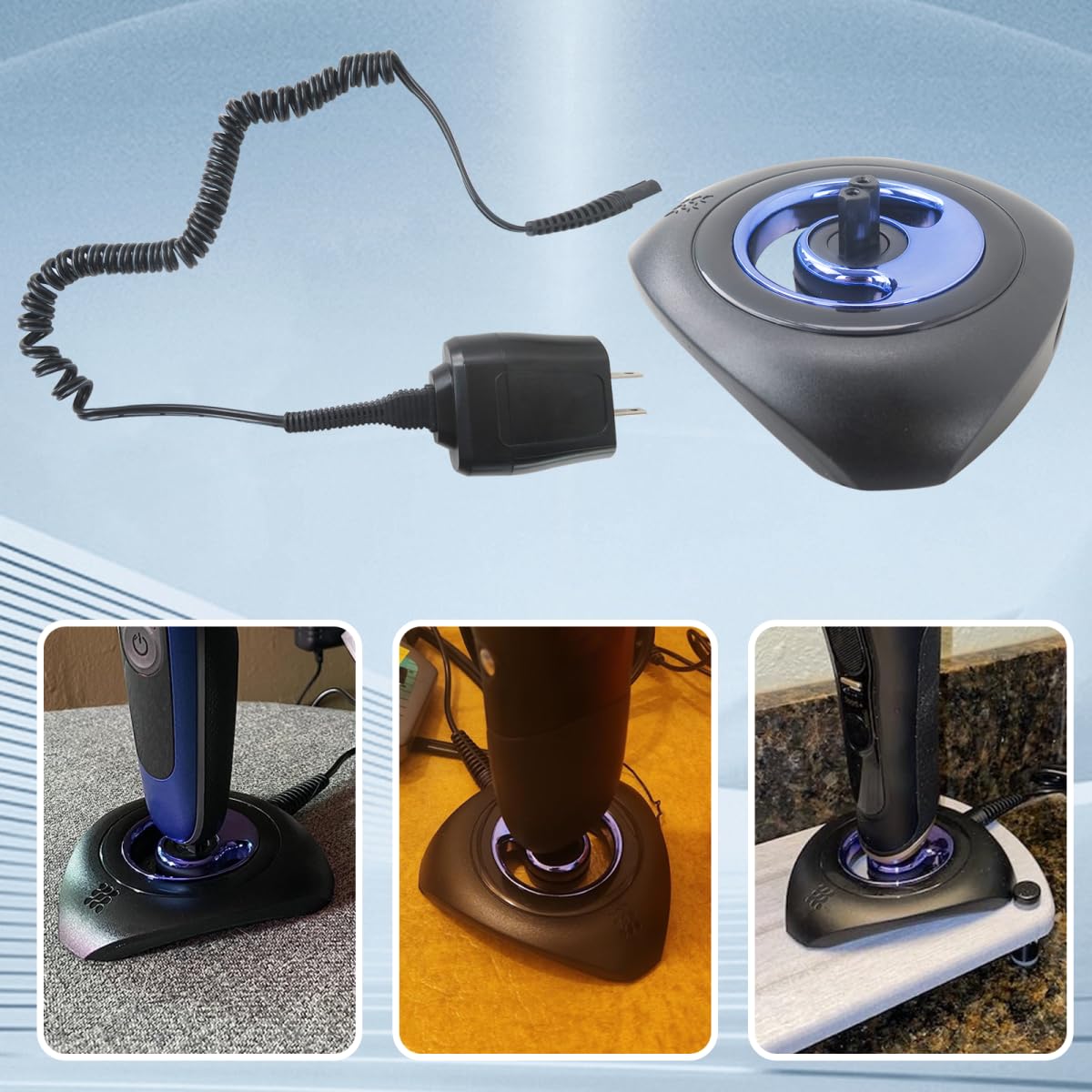 Black Shaver Charger and Charging Stand for B raun Series 9 8 7 5 3 6, Charger Base for B-raun S3 S6 S7 S8 S5 S9 Electric Razor Replacement Trimmer Beauty and Personal Care YTXXDEUS