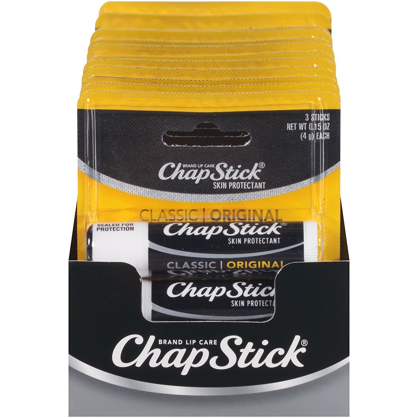 ChapStick Classic Original Skin Protectant (3-Count (Pack of 4), 0.15 Ounce Each) Beauty & Personal Care ChapStick