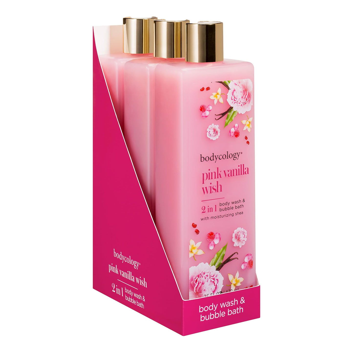 2 in 1 Body Wash and Bubble Bath - Pink Vanilla Wish by Bodycology for Women - 16 oz Body Wash Beauty & Personal Care Bodycology