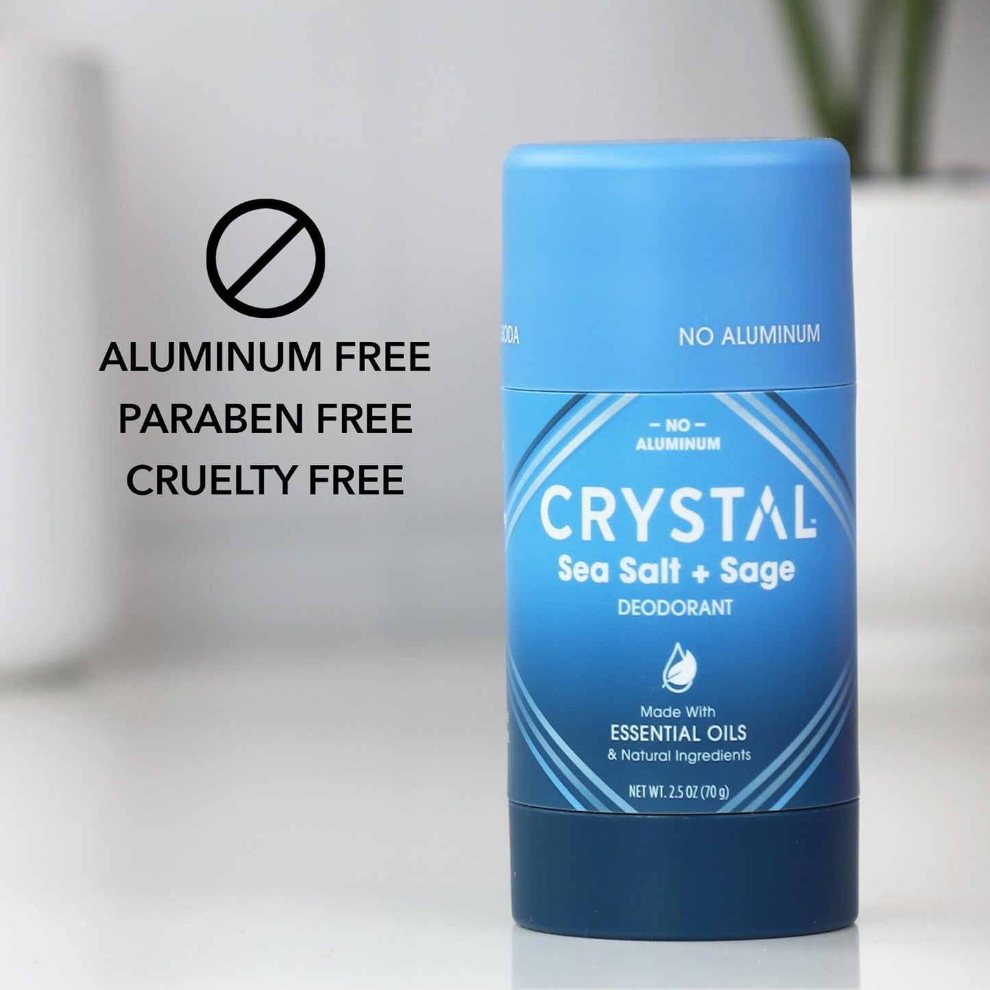 CRYSTAL Magnesium Solid Stick Natural Deodorant, Non-Irritating Aluminum Free Deodorant for Men or Women, Safely and Effectively Fights Odor, Baking Beauty and Personal Care Crystal Essence