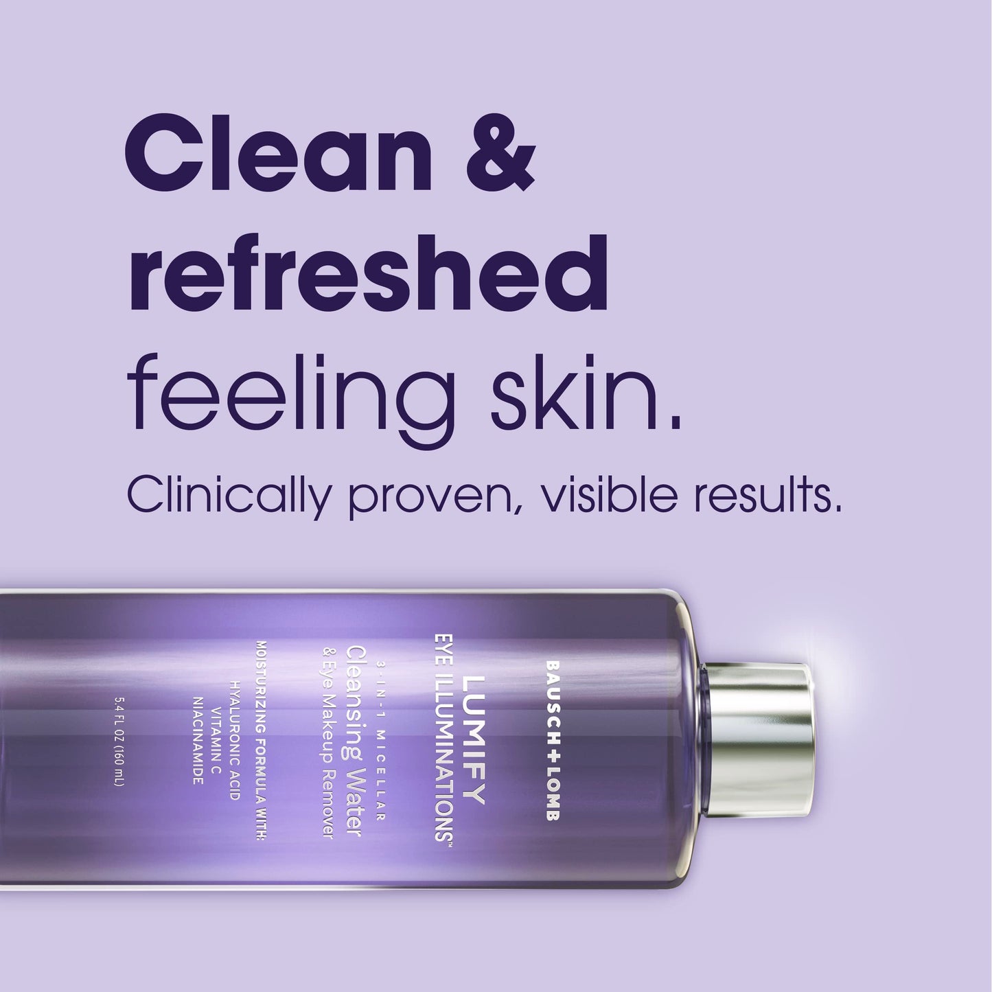LUMIFY Eye Illuminations Cleansing Water & Eye Makeup Remover, 3-in-1 Micellar Water Contains Hyaluronic Acid, Vitamin C & Niacinamide, 5.4 Oz Beauty & Personal Care LUMIFY
