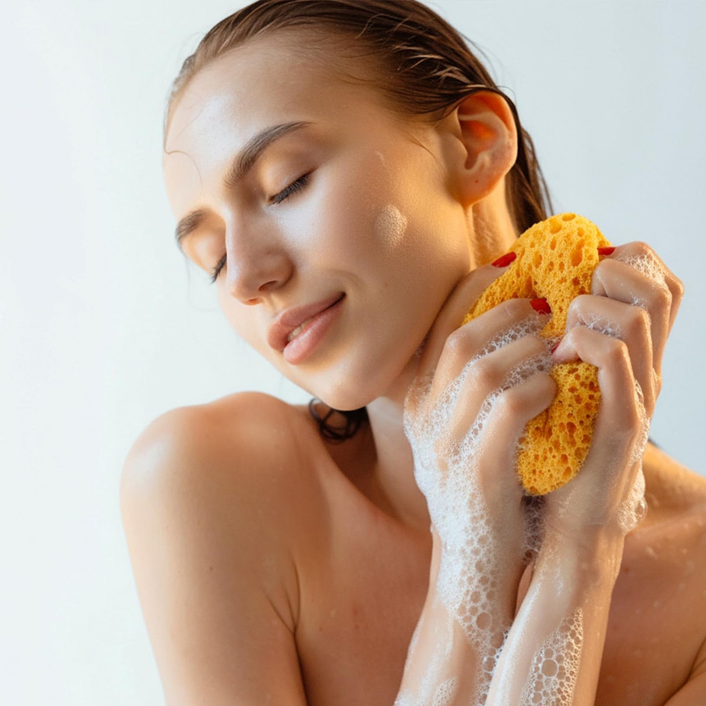DOPENSPI 2 Pcs Sea Sponges for Shower, Honeycomb Bath Sponge Large Soft Shower Sponges Exfoliating Body Sponge Puff Dense Foam Sea Sponge with Hanging Beauty and Personal Care DOPENSPI
